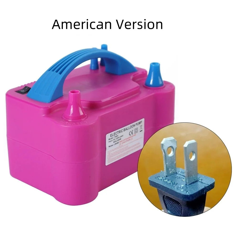 Electric Balloon Pump, Portable Dual Nozzle Electric Air Balloon Pump Inflator Blower Machine for Party Decorations