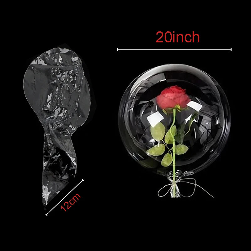 3/5Pcs Large Wide Neck Transparent Bobo Balloons Flower Bouquet Doll Snack Gift Wrap Valentines Day Birthday Party Wedding Decor