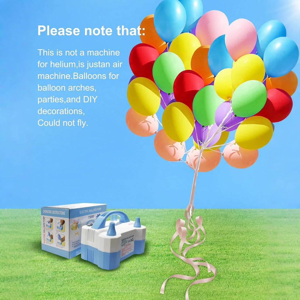 Electric Balloon Pump, Portable Dual Nozzle Electric Air Balloon Pump Inflator Blower Machine for Party Decorations