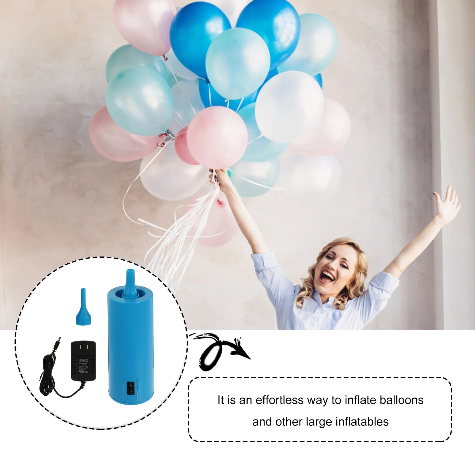 Balloon Inflator Electric Helium Inflate Balloons Pump Air for Inflatables Pumps Birthday