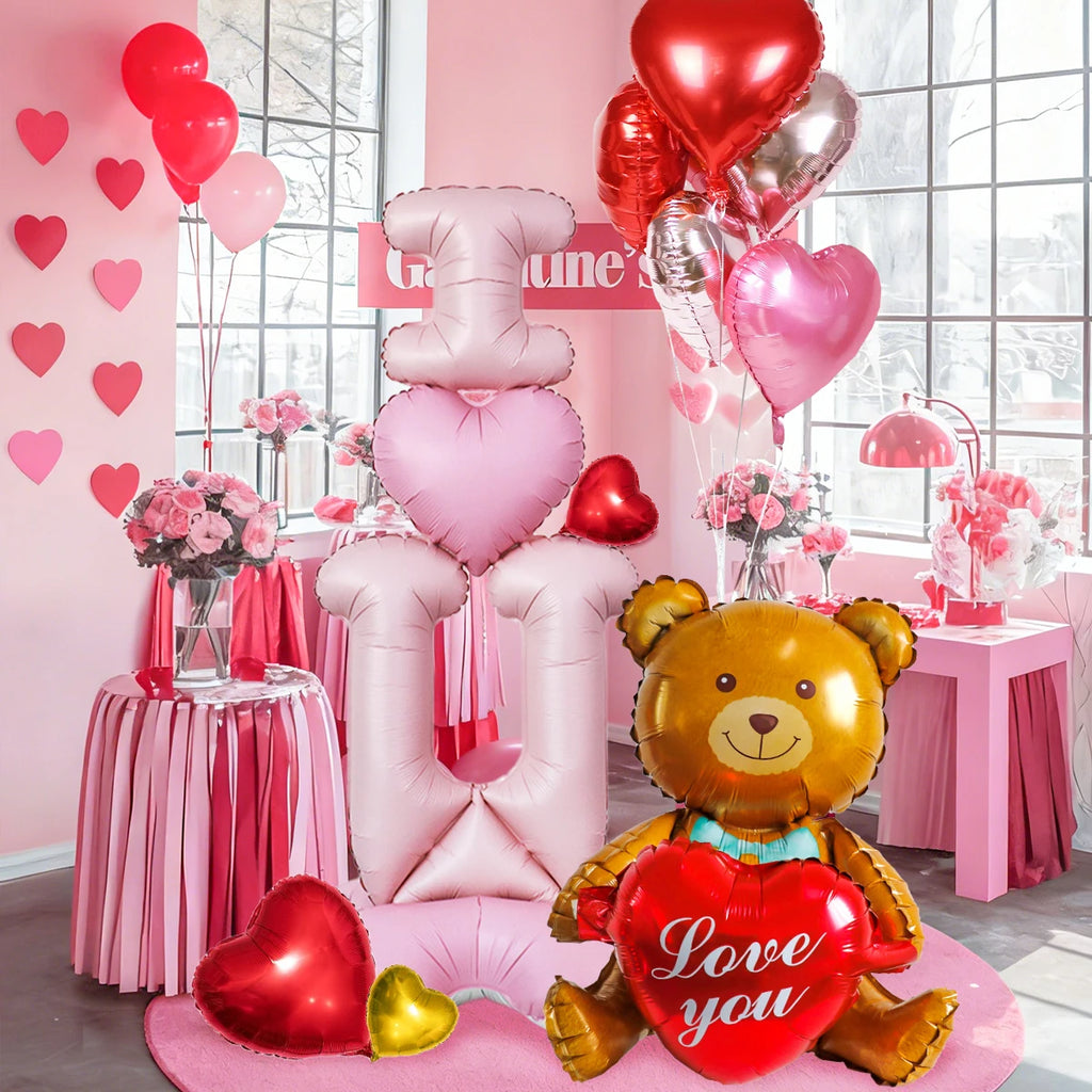 12-piece Valentine's Day balloon decoration, suitable for Valentine's Day, anniversaries, proposal parties, birthdays.