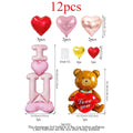 12-piece Valentine's Day balloon decoration, suitable for Valentine's Day, anniversaries, proposal parties, birthdays.