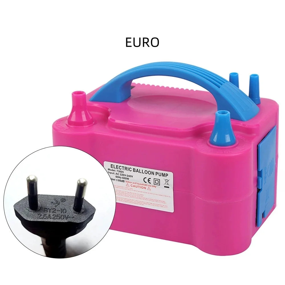 Electric Balloon Pump, Portable Dual Nozzle Electric Air Balloon Pump Inflator Blower Machine for Party Decorations
