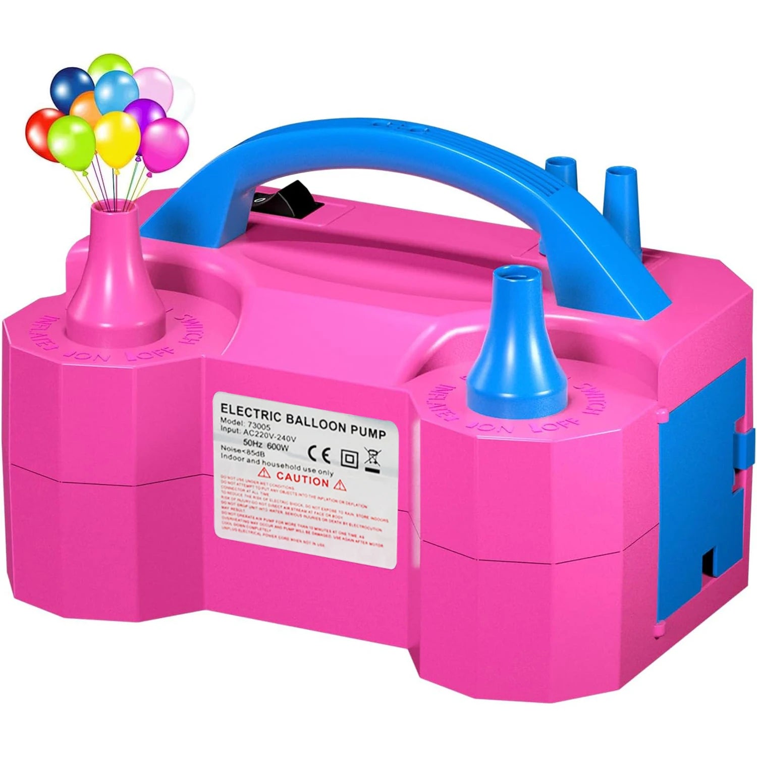 Electric Balloon Pump, Portable Dual Nozzle Electric Air Balloon Pump Inflator Blower Machine for Party Decorations