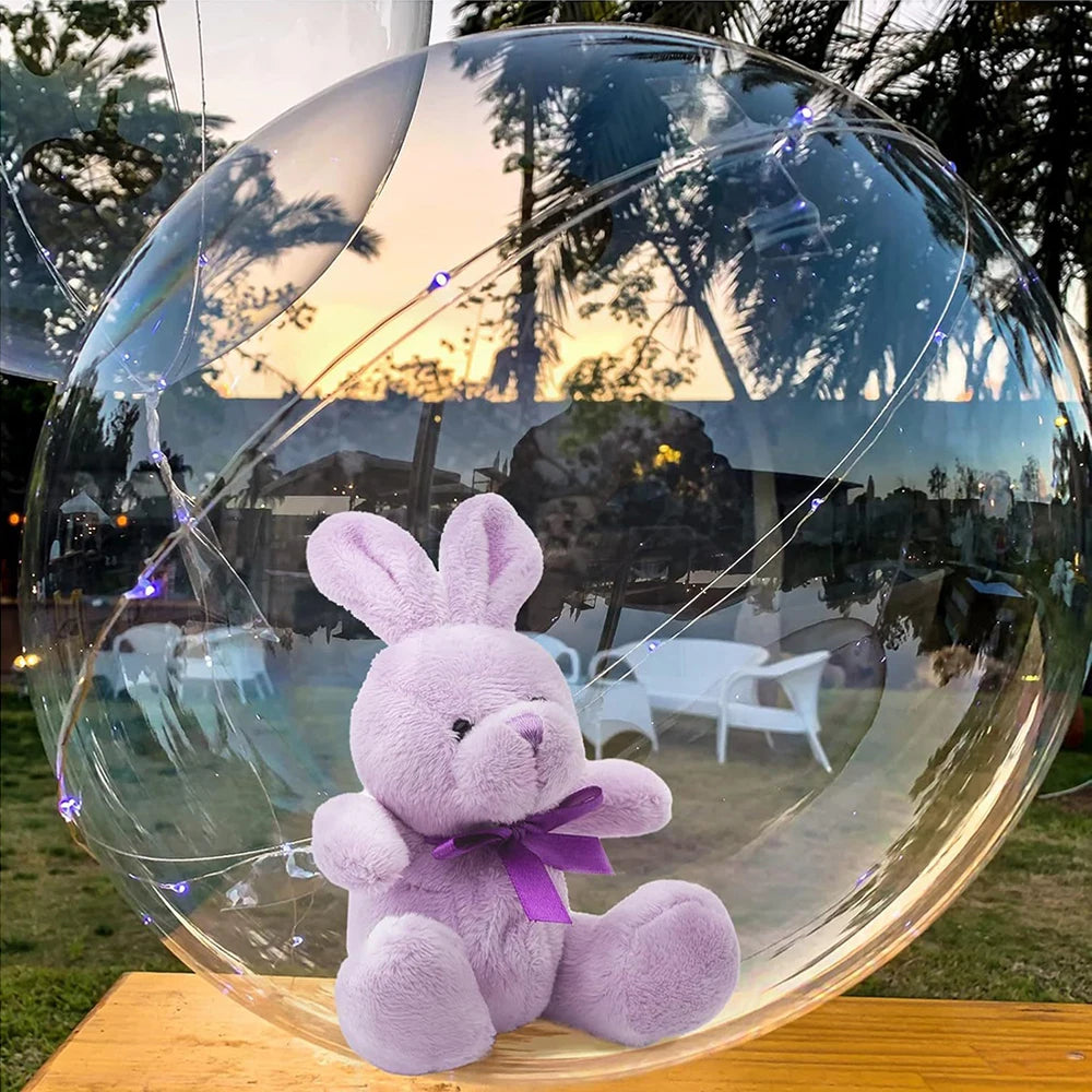 3/5Pcs Large Wide Neck Transparent Bobo Balloons Flower Bouquet Doll Snack Gift Wrap Valentines Day Birthday Party Wedding Decor