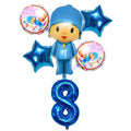 6pcs/1set Cartoon POCOYO Birthday Party Foil Balloons Kids Birthday Party Decor Balloon Boy Children Baby Shower Inflatable Toy