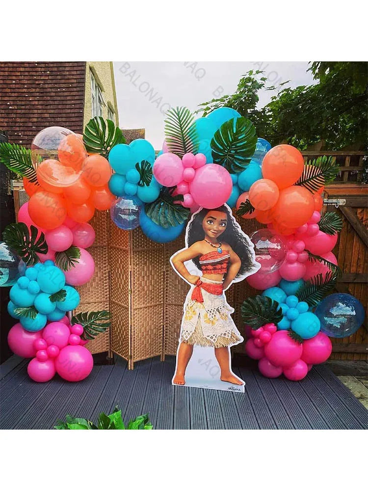 86PCS Ocean Adventures Moana Balloon Column Set 32inch Pink Number Daisy Foil Globos 1-9st Girl Birthday Party Home Decorations