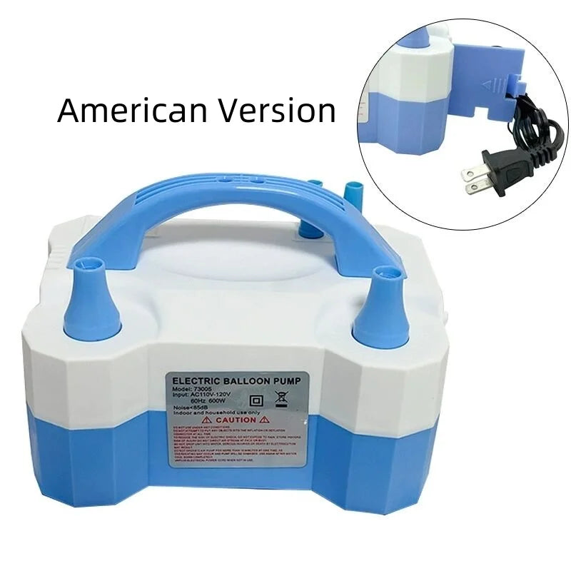 Electric Balloon Pump, Portable Dual Nozzle Electric Air Balloon Pump Inflator Blower Machine for Party Decorations