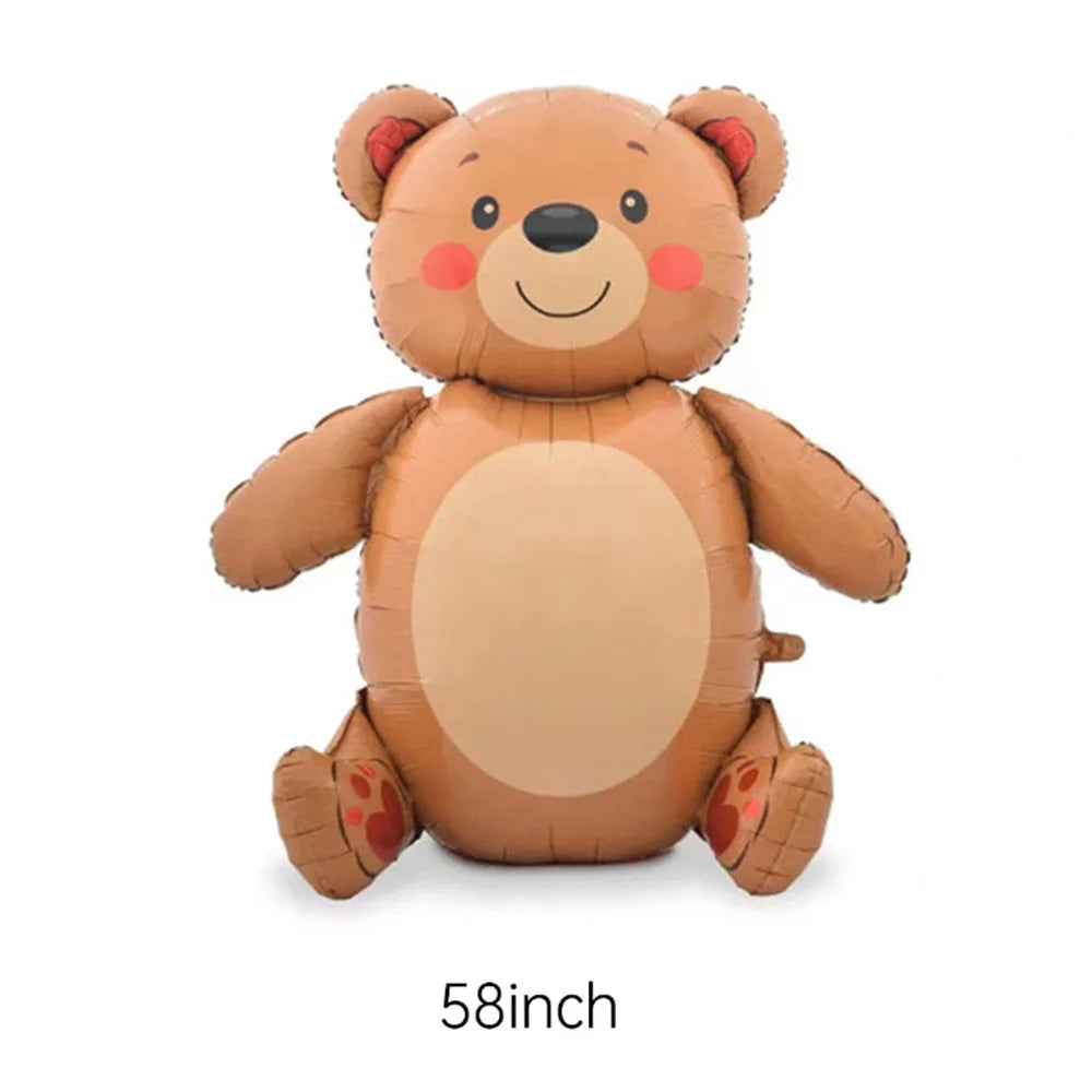 1Pc Large Inflatable Heart Hugging Bear Balloon Cartoon Valentine's Day Bear Decor Balloon Holiday Party Supplies Standing Decor