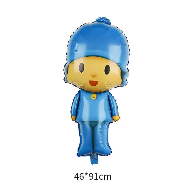 6pcs/1set Cartoon POCOYO Birthday Party Foil Balloons Kids Birthday Party Decor Balloon Boy Children Baby Shower Inflatable Toy