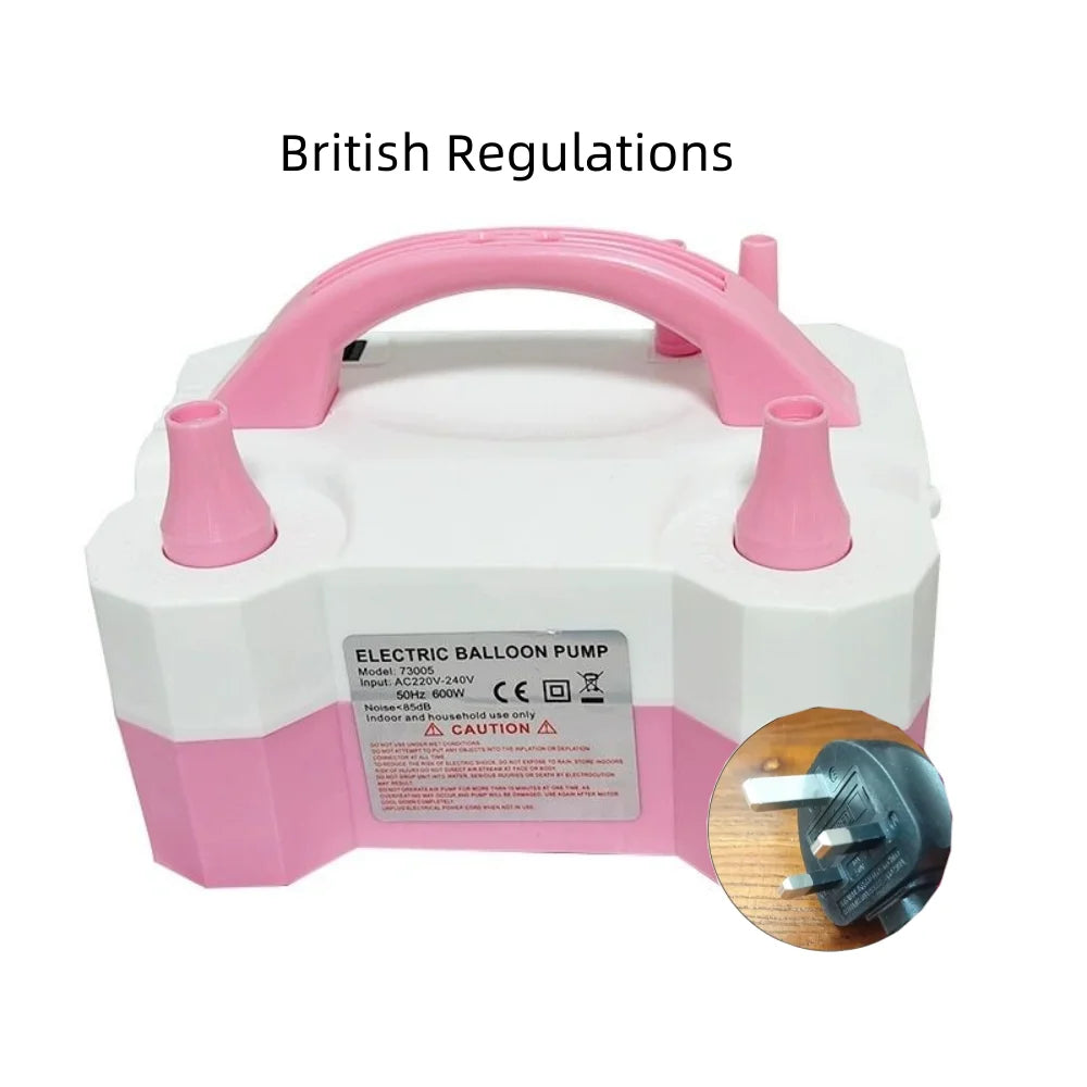 Electric Balloon Pump, Portable Dual Nozzle Electric Air Balloon Pump Inflator Blower Machine for Party Decorations