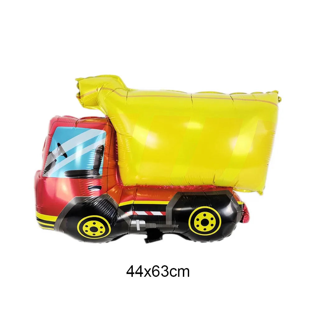 Construction Truck Balloons Excavator Cement Truck Forklift Crane Foil Balloon Kid Boys Birthday Party Construction Theme Decors