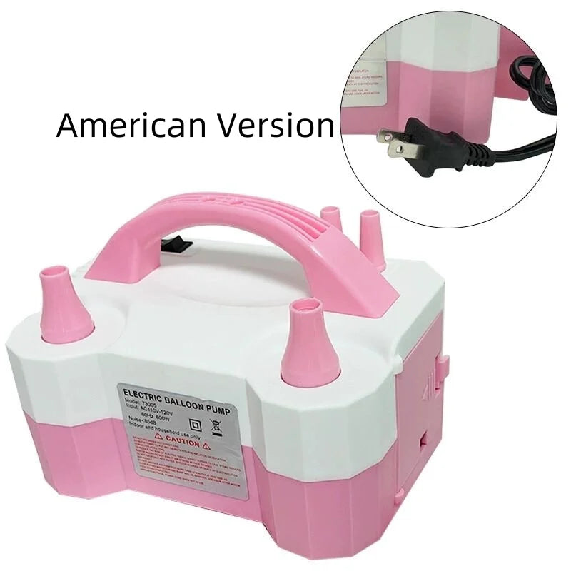 Electric Balloon Pump, Portable Dual Nozzle Electric Air Balloon Pump Inflator Blower Machine for Party Decorations